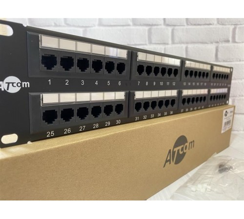 Патч-панель ATcom P5148 19" 48хRJ-45 UTP 2U cat.5е Патч-панель ATcom P5148 19" 48хRJ-45 UTP 2U cat.5е