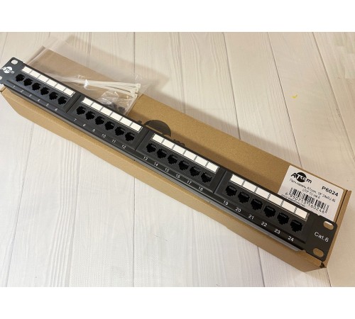 Патч-панель ATcom P6024 19" 24хRJ-45 UTP 1U cat.6 Патч-панель ATcom P6024 19" 24хRJ-45 UTP 1U cat.6