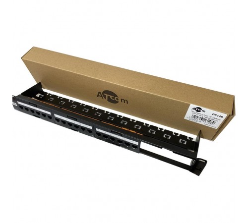 Патч-панель ATcom P6148 19" 24хRJ-45 UTP 1U cat.6, в зборі Патч-панель ATcom P6148 19" 24хRJ-45 UTP 1U cat.6, в зборі