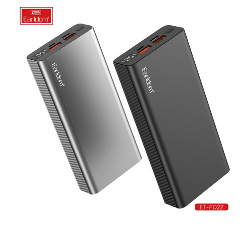 Універсальна мобільна батарея Earldom ET-PD22 20000mAh Black (PB-000122)