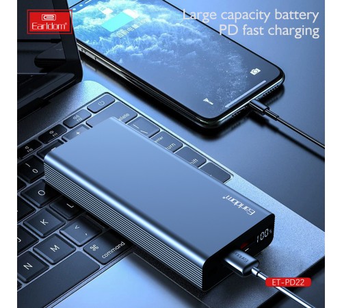 Універсальна мобільна батарея Earldom ET-PD22 20000mAh Black (PB-000122)