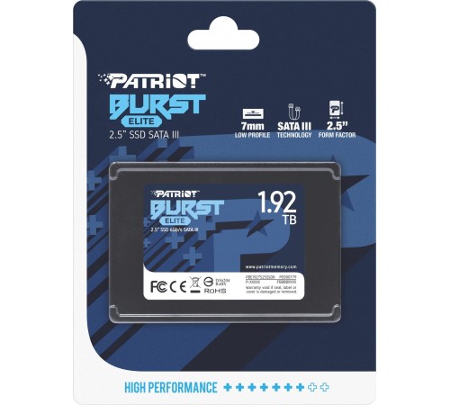 Накопичувач SSD 1.92TB Patriot Burst Elite 2.5" SATAIII TLC (PBE192TS25SSDR)