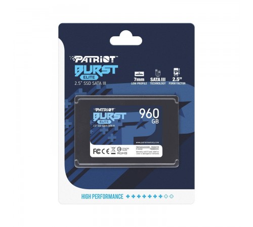 Накопичувач SSD 960GB Patriot Burst Elite 2.5" SATAIII TLC (PBE960GS25SSDR)