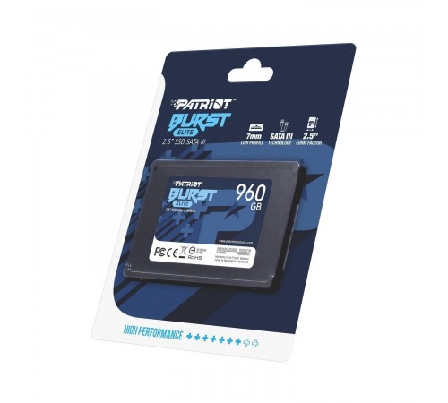 Накопичувач SSD 960GB Patriot Burst Elite 2.5" SATAIII TLC (PBE960GS25SSDR)