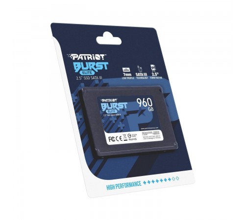 Накопичувач SSD 960GB Patriot Burst Elite 2.5" SATAIII TLC (PBE960GS25SSDR)
