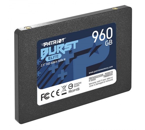 Накопичувач SSD 960GB Patriot Burst Elite 2.5" SATAIII TLC (PBE960GS25SSDR)