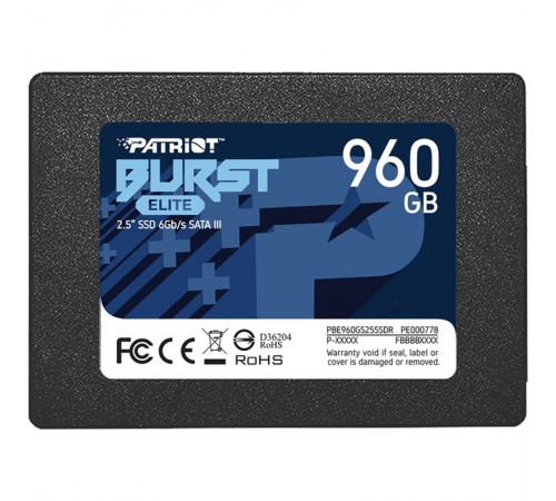 Накопичувач SSD 960GB Patriot Burst Elite 2.5" SATAIII TLC (PBE960GS25SSDR)