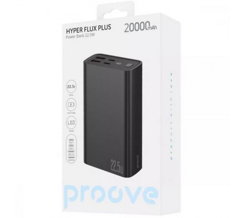 Універсальна мобільна батарея Proove Hyper Flux Plus 22.5W 20000mAh Black (PBF222120001)