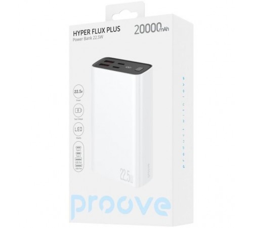 Універсальна мобільна батарея Proove Hyper Flux Plus 22.5W 20000mAh White (PBF222120002)