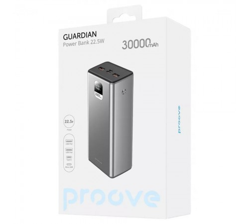 Універсальна мобільна батарея Proove Guardian 22.5W 30000mAh (PBG322210004)
