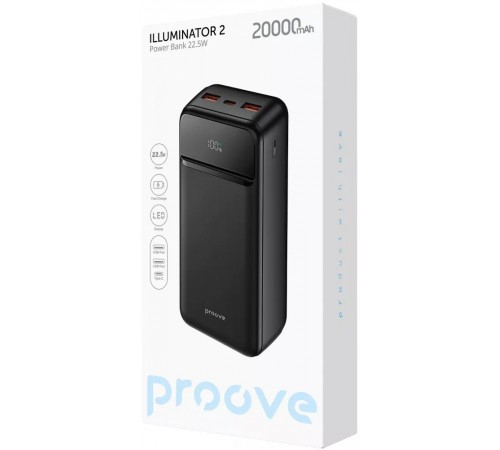 Універсальна мобільна батарея Proove Illuminator 2 22.5W 20000mAh Black (PBIP20212201)