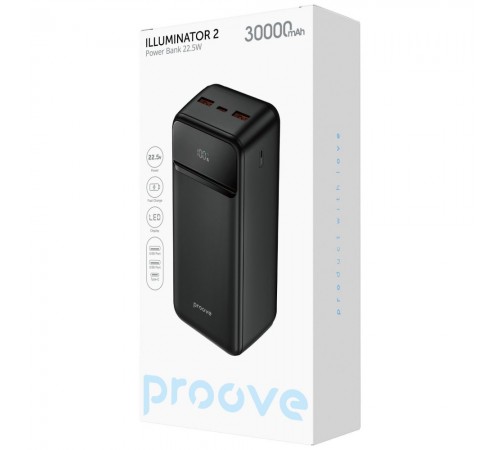 Універсальна мобільна батарея Proove Illuminator 2 22.5W 30000mAh Black (PBIP30212201)