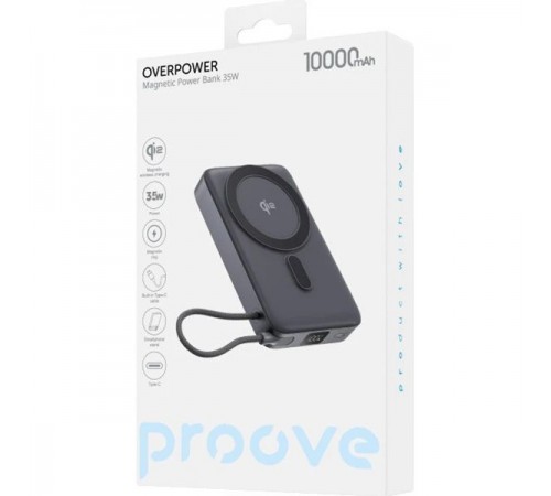 Універсальна мобільна батарея Proove OverPower 35W 10000mAh Qi2 Gray (PBOP35012105)