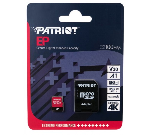 Карта пам`ятi MicroSDXC 1TB UHS-I/U3 Class 10 Patriot EP A1 R90/W80MB/s + SD-adapter (PEF1TBEP31MCX)