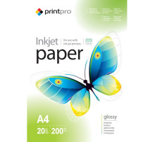 Фотопапір PrintPro глянцевий 200г/м2 A4 20арк (PGE200020A4)