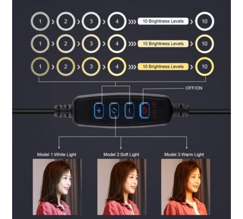 Кільцева LED-лампа Puluz PKT3061B 11.8"+ штатив 1.65 м (PKT3061B)