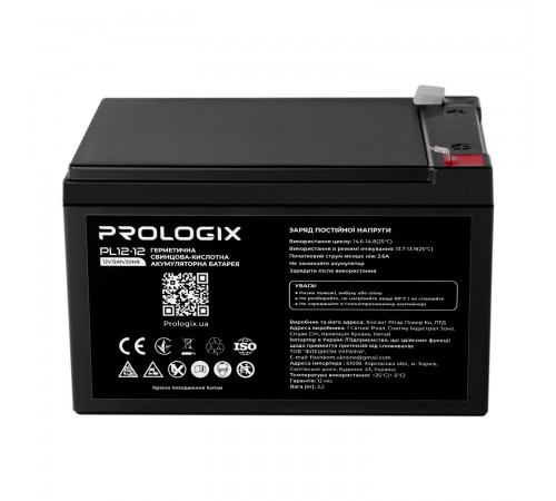 Акумуляторна батарея Prologix 12V 12AH (PL12-12) AGM