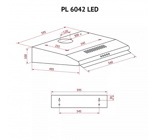 Витяжка Perfelli PL 6042 W LED