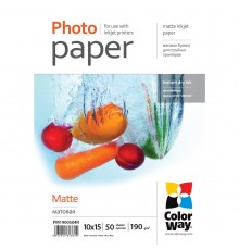 Фотопапір CW матовий 190г/м2 10x15см 50арк (PM1900504R)