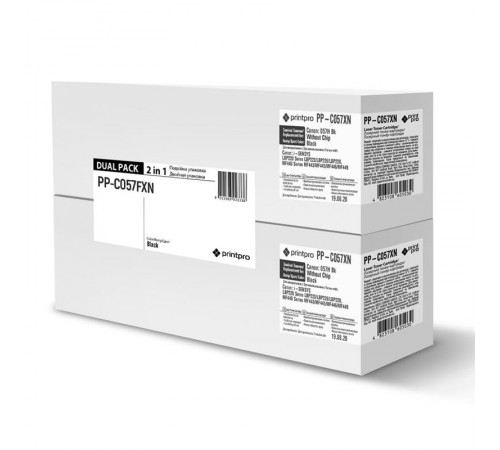 Картридж PrintPro (PP-C057FXN) Canon LBP223dw/226dw/228x/MF443dw/445dw/446x/449x Black (Canon 057H) Dual Pack без чіпа Картридж PrintPro (PP-C057FXN) Canon LBP223dw/226dw/228x/MF443dw/445dw/446x/449x Black (Canon 057H) Dual Pack без чіпа