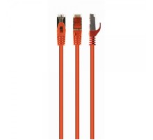 Патч-корд S/FTP Cablexpert (PP6A-LSZHCU-O-0.5M) cat.6a, литий, 50u "штекер із засувкою, 0.5м, помаранчевий