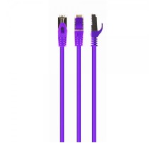 Патч-корд S/FTP Cablexpert (PP6A-LSZHCU-V-20M) cat.6a, литий, 50u "штекер із засувкою, 20м, фіолетовий