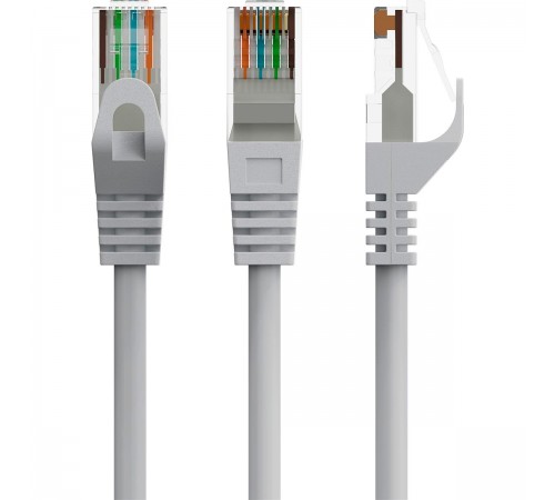 Патч-корд UTP Cablexpert (PP6U-CU-0.25M) Cat.6, литий, 50u" штекер із засувкою, 0.25 м, сірий