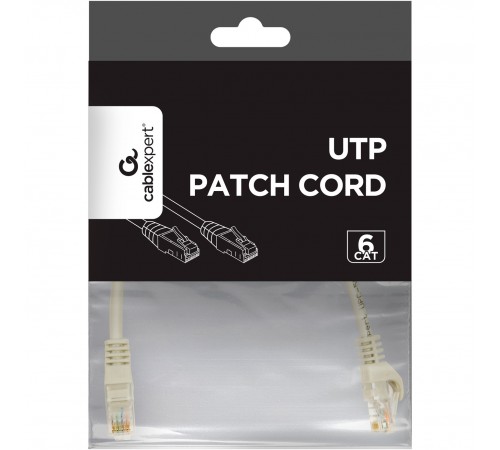 Патч-корд UTP Cablexpert (PP6U-CU-0.25M) Cat.6, литий, 50u" штекер із засувкою, 0.25 м, сірий