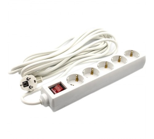 Фільтр живлення PowerPlant JY-1052/7 (PPSA08M70S5) 5 розеток, 7 м, білий, пакет Фільтр живлення PowerPlant JY-1052/7 (PPSA08M70S5) 5 розеток, 7 м, білий, пакет