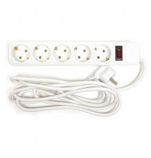 Фільтр живлення PowerPlant JY-1056/3 (PPSA10M30S5B) 5 розеток, 3 м, білий, коробка