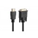 Кабель Prologix Premium HDMI - DVI V 1.3 (M/M), Single Link, 18+1, 0.5 м, Black (PR-HDMI-DVI-P-01-30-05m)