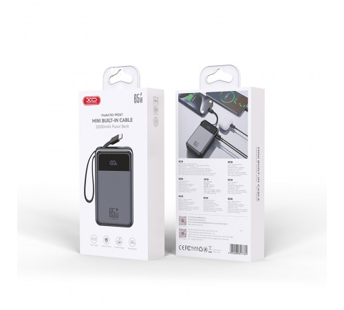 Універсальна мобільна батарея XO PR267 PD 65W 20000mAh Grey