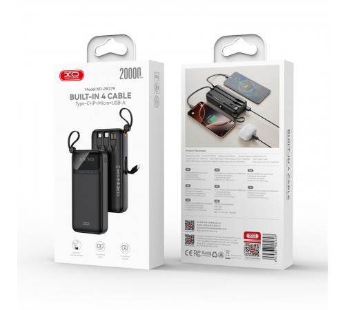 Універсальна мобільна батарея XO PR279 20000mAh 10W Black