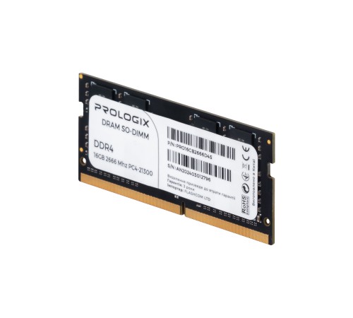 Модуль пам`ятi SO-DIMM 16GB/2666 DDR4 Prologix (PRO16GB2666D4SB)_Bulk