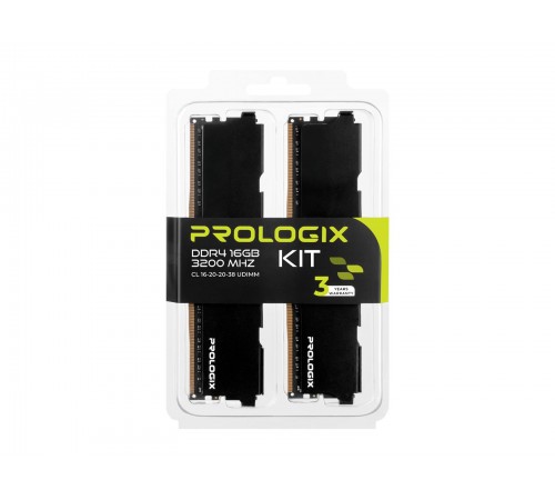 Модуль пам`ятi DDR4 2x8GB/3200 Prologix Black (PRO16GB3200B4K) Модуль пам`ятi DDR4 2x8GB/3200 Prologix Black (PRO16GB3200B4K)