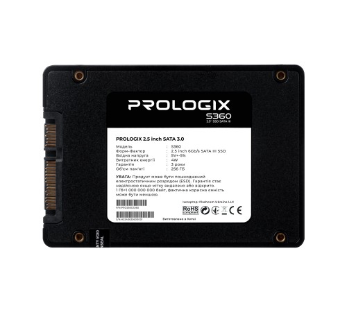 Накопичувач SSD 256GB Prologix S360 2.5" SATAIII TLC (PRO256GS360) Накопичувач SSD 256GB Prologix S360 2.5" SATAIII TLC (PRO256GS360)