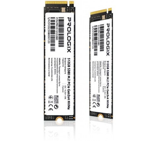 Накопичувач SSD 512GB Prologix S380 M.2 2280 PCIe 3.0 x4 NVMe 3D TLC (PRO512GS380)_Bulk