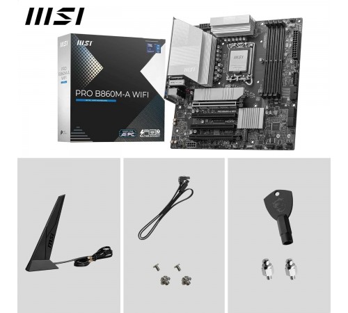 Материнська плата MSI Pro B860M-A WiFi Socket 1851 Материнська плата MSI Pro B860M-A WiFi Socket 1851