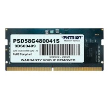Модуль пам`яті SO-DIMM 8GB/4800 DDR5 Patriot Signature Line (PSD58G480041S)
