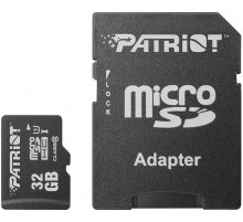 Карта пам`яті  MicroSDHC  32GB UHS-I Class 10 Patriot LX + SD-adapter (PSF32GMCSDHC10)