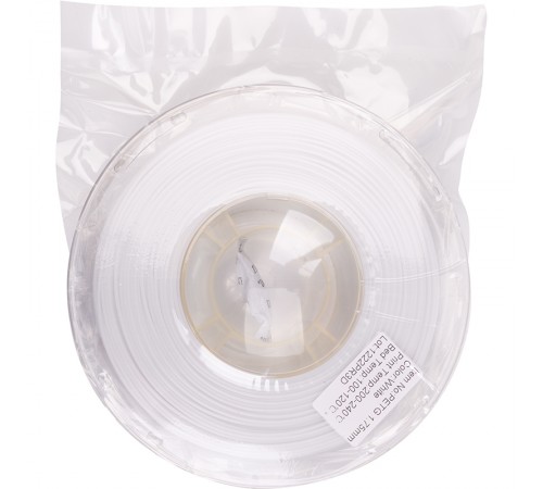 PETG-пластик PowerPlant Filament для 3D-принтера 1.75 мм 1 кг, білий (PT812929)