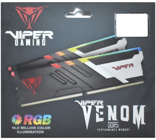 Модуль пам`яті DDR5 2x16GB/6000 Patriot Viper Venom RGB (PVVR532G600C30K)
