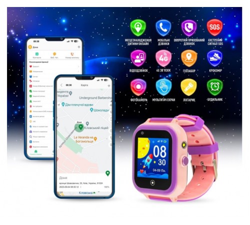 Дитячий смарт-годинник Garmix PointPRO-200 4G/GPS/WiFi Pink