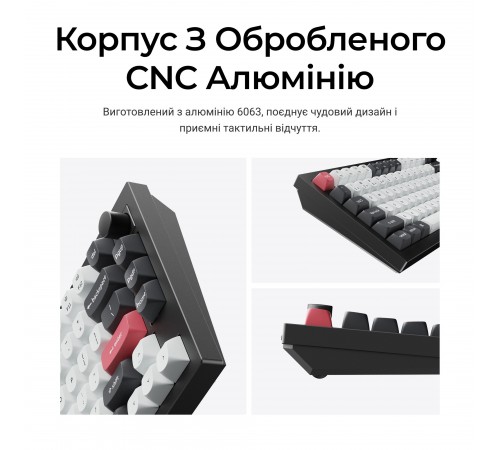 Клавіатура бездротова Keychron Q1 HE Magnetic Switch Black RGB (Q1H-M1-UA)