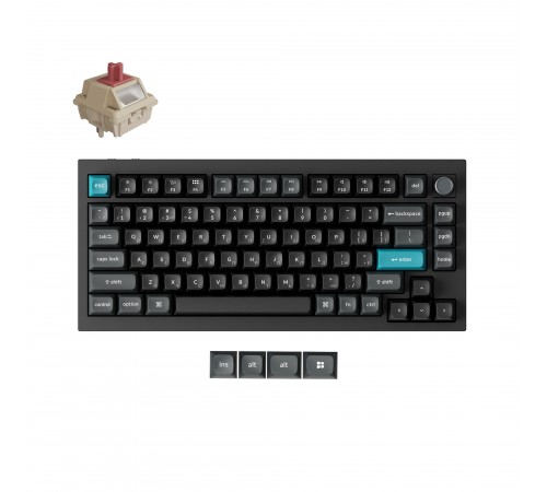 Клавіатура бездротова Keychron Q1 Ultra Keychron Red Switch Black RGB (Q1U-M1-UA)