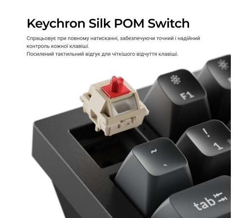 Клавіатура бездротова Keychron Q1 Ultra Keychron Red Switch Black RGB (Q1U-M1-UA)