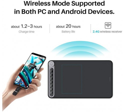 Графічний планшет Huion Inspiroy Dial Q620M + рукавичка