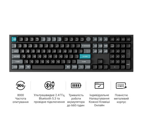 Клавіатура бездротова Keychron Q6 Ultra Keychron Red Switch Black RGB (Q6U-M1-UA)