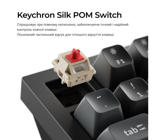Клавіатура бездротова Keychron Q6 Ultra Keychron Red Switch Black RGB (Q6U-M1-UA)