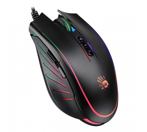 Миша Bloody Q81 Neon XGlide Curve Black